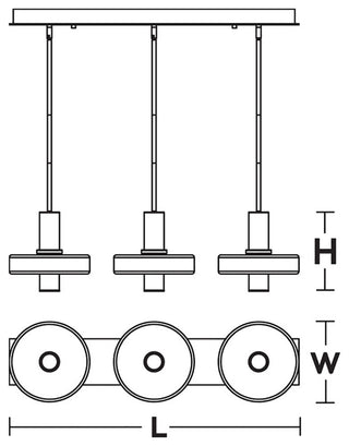 Sydney Light, Black, 36", Linear Pendant