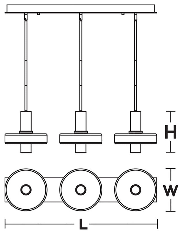 Sydney Light, Black, 36", Linear Pendant