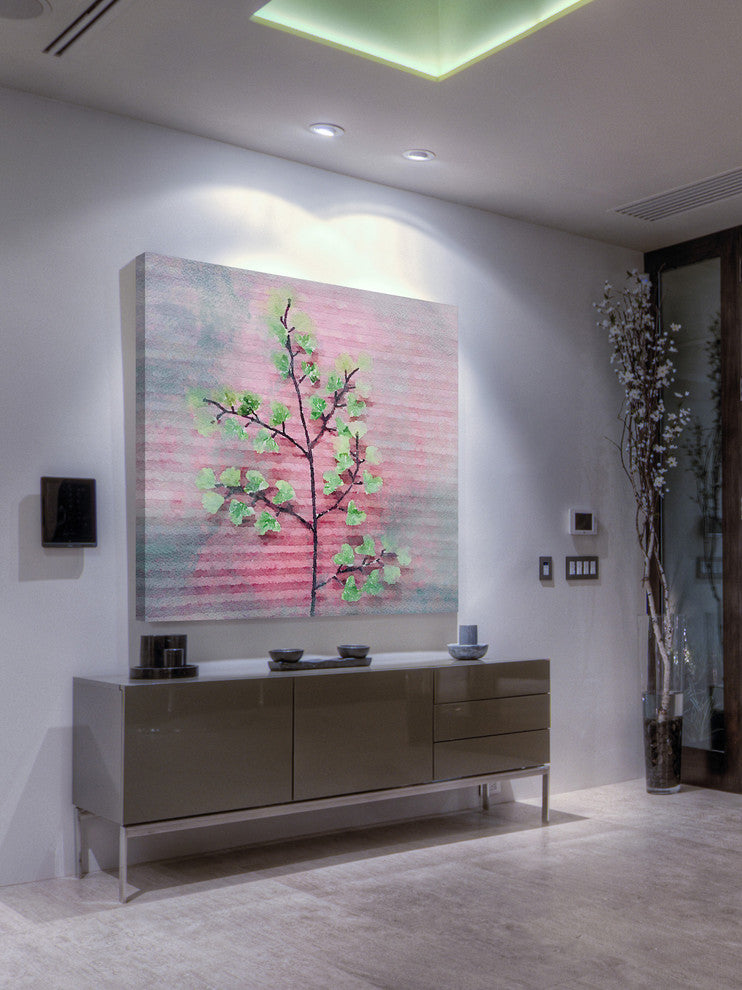 "Pink and Green" Print on Canvas by Irena Orlov