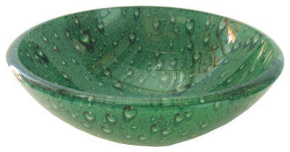 Above Counter Glass Vessel Basin - Green Water Drip