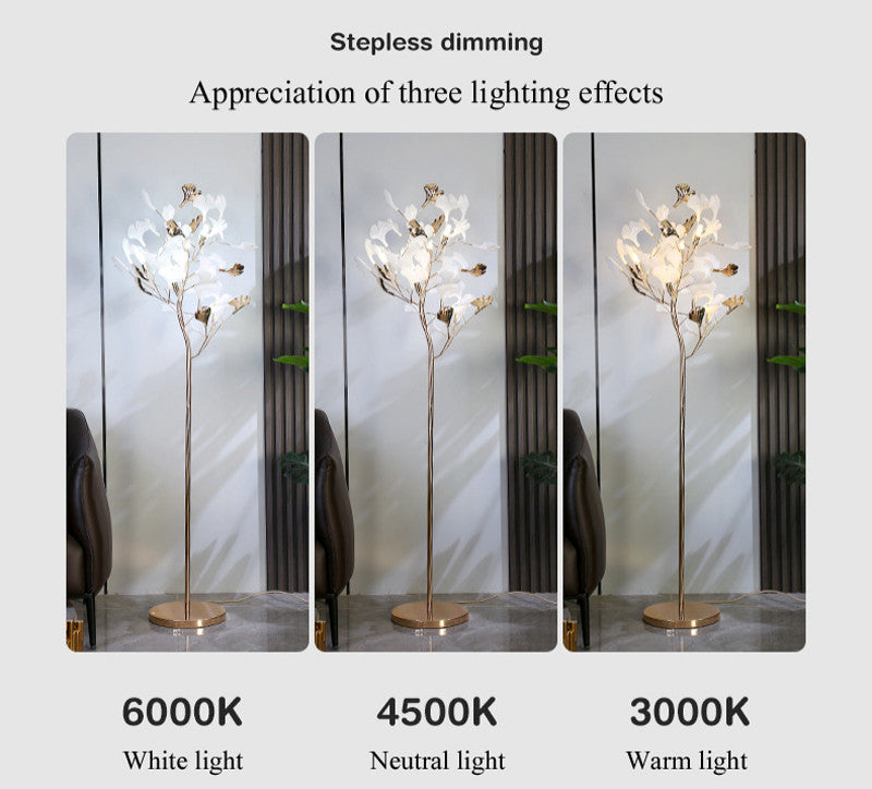 Bremgarten | Creative Ginkgo Leaves Shaped LED Floor Lamp, Metal