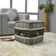 Contemporary Handmade Cotton Pouf, 14x14x14