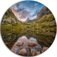 Rocky Lake Above Skok Waterfall, Landscape Disc Metal Wall Art, 23"