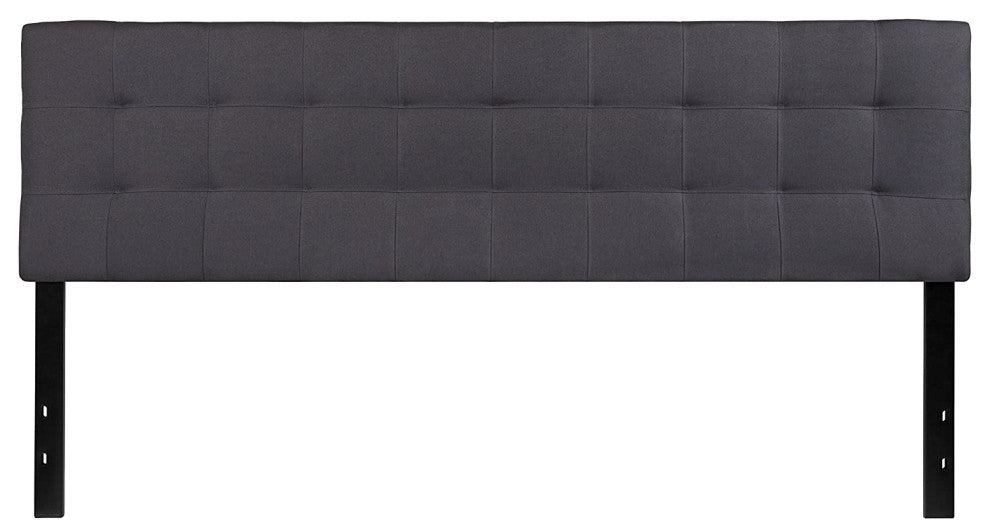 Contemporary Tufted Upholstered Headboard, Grey, King