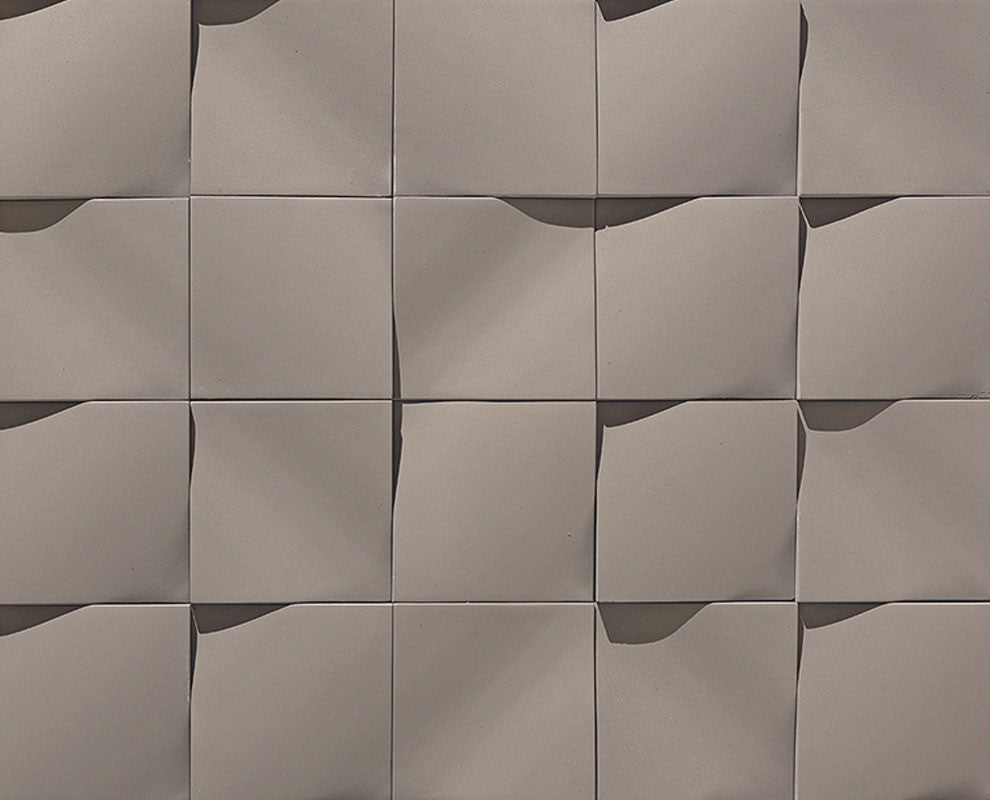 8"x8 "Interior/Exterior Concrete Wall Tile, Wave, Beige
