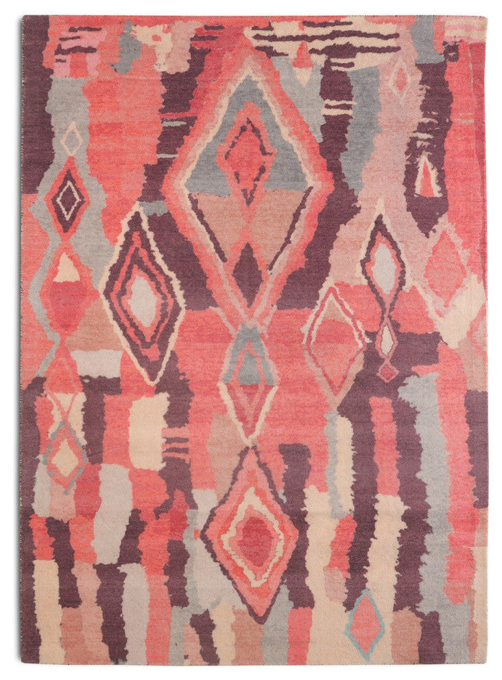 Blush Casablanca Bohemian Geometric Area Rug, 7'6"x9'6"