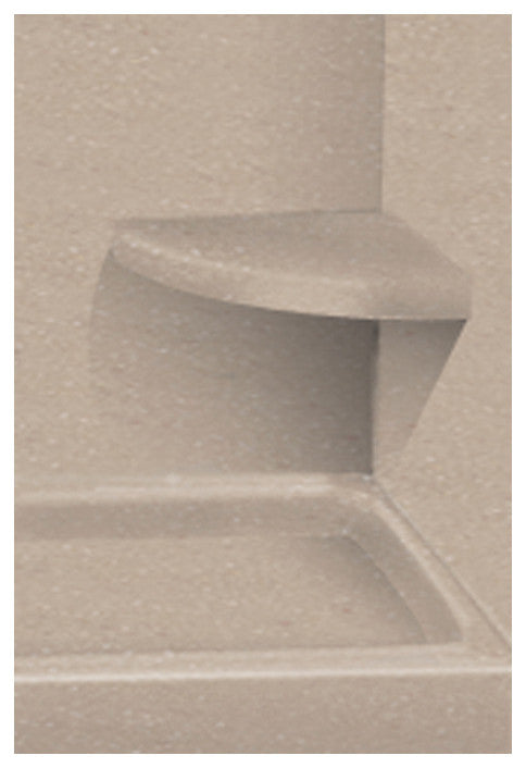 14"x14" Solid Surface Wall-Mount Corner Decor Shower Seat, Seaside