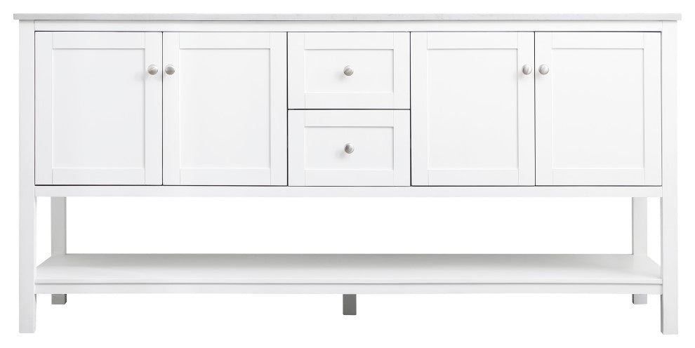 72" Double Bathroom Vanity, White
