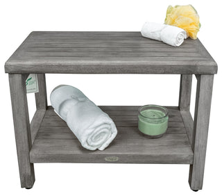 CoastalVogue Eleganto 24" Wide ShowerBench GR115, Gray