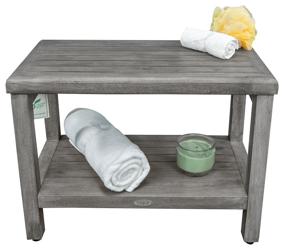 CoastalVogue Eleganto 24" Wide ShowerBench GR115, Gray