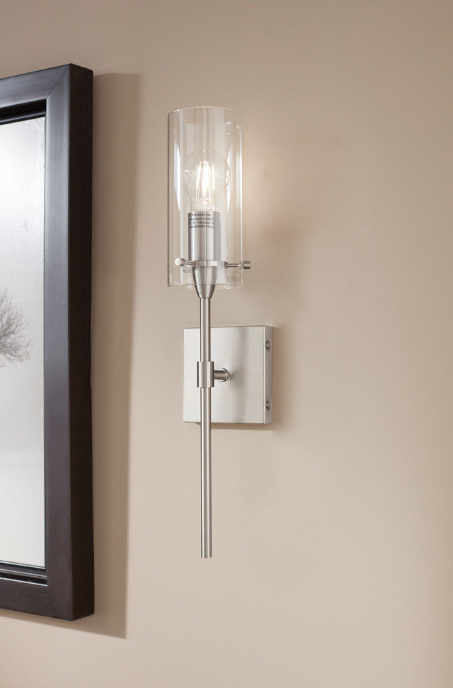 Effimero 1-Light Wall Vanity Corridor Sconce, Brushed Nickel