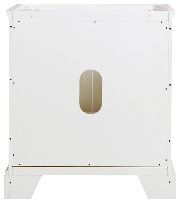 Windsor Matte White Traditional Bathroom Cabinet, 30"