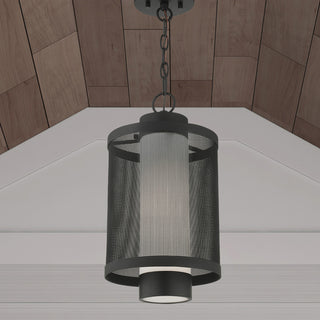 Livex Lighting Nottingham 1 Light Textured Black Large Outdoor Pendant Lantern