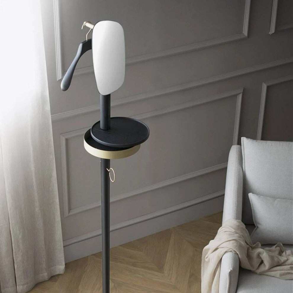 Nomon Galan Women Valet Stand, Walnut Hanger, Black Stained Ash, Graphite Finish