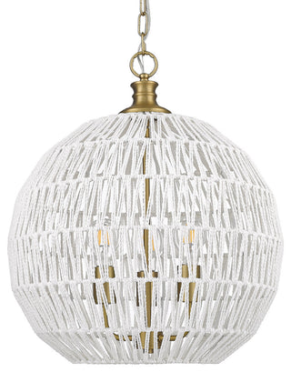 Golden Lighting 6933-3P Florence 3 Light 19"W Cage Pendant - Brushed Champagne