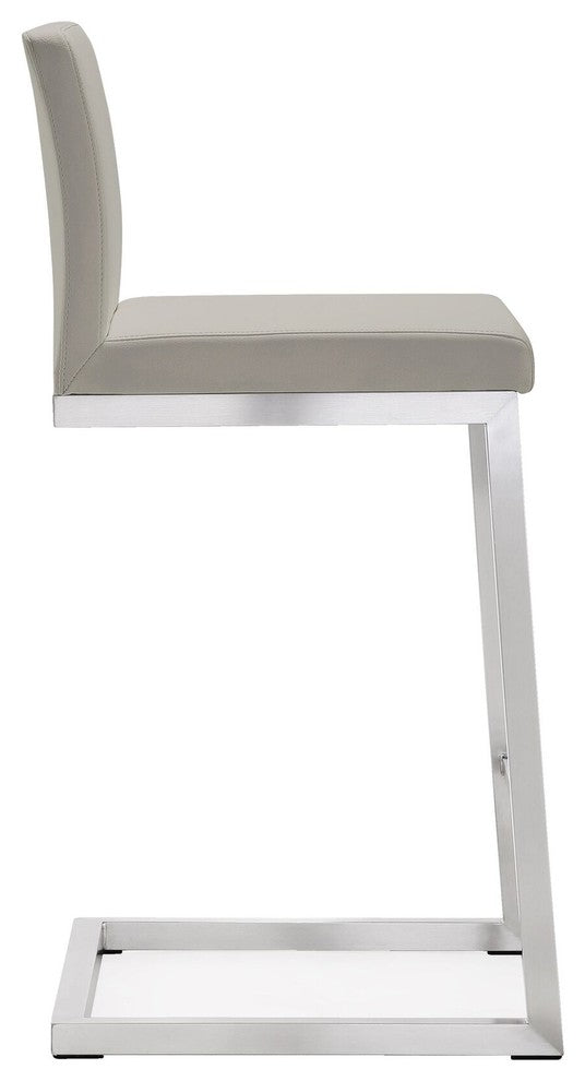 Parma Light Grey Stainless Steel Counter Stool (Set of 2) - Grey