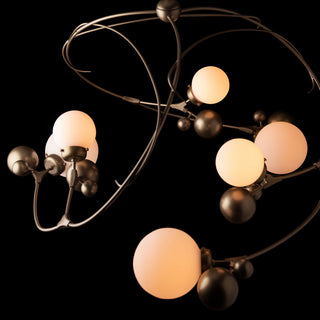 Sprig Circular Pendant, Soft Gold Finish, Opal Glass