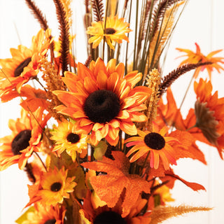 39.75"H Fall Sunflower Leaf Potted Tree