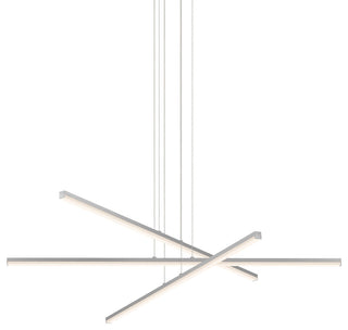 Sonneman 2763-J20 Stix 40"W Chandelier - Bright Satin Aluminum