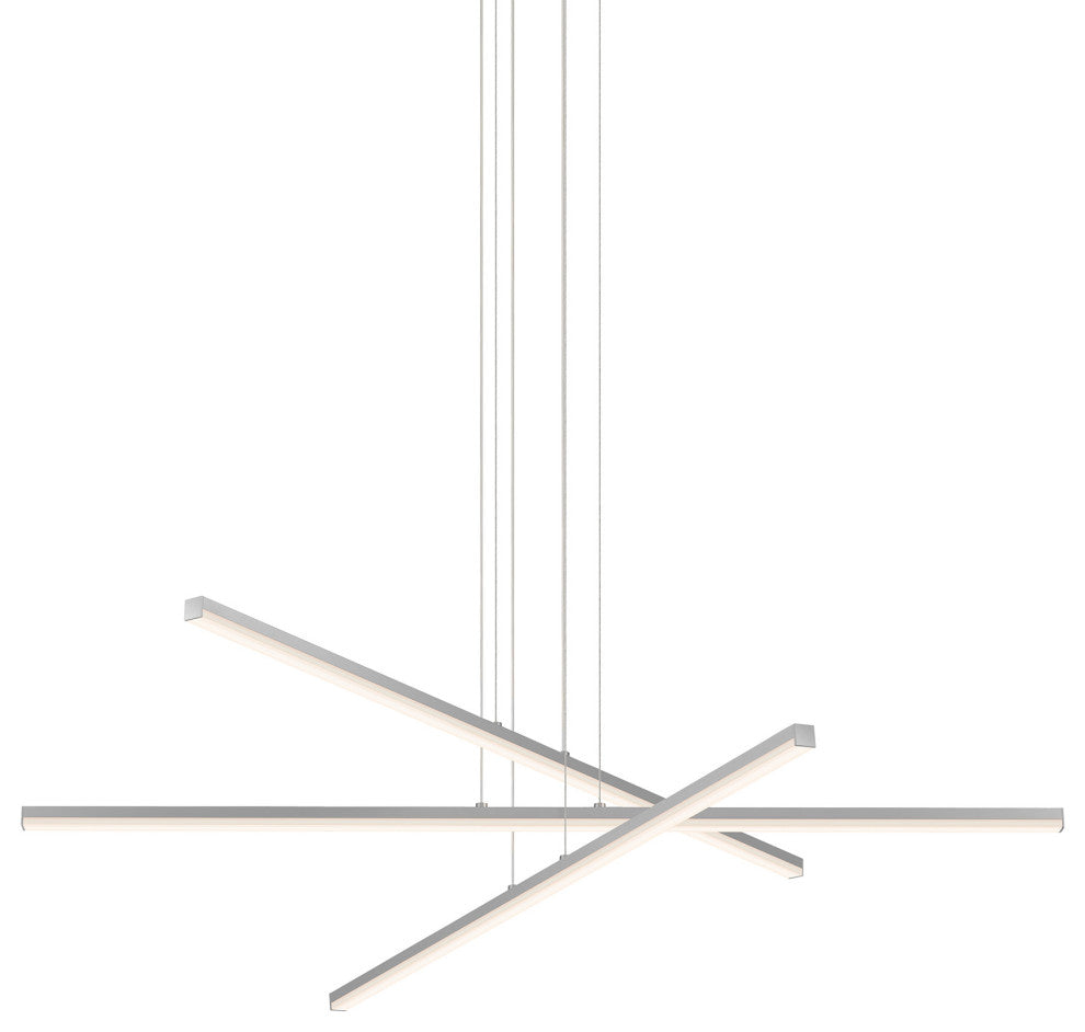 Sonneman 2763-J20 Stix 40"W Chandelier - Bright Satin Aluminum