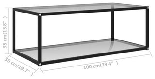 vidaXL Coffee Table End Table Living Room Sofa Table Transparent Tempered Glass
