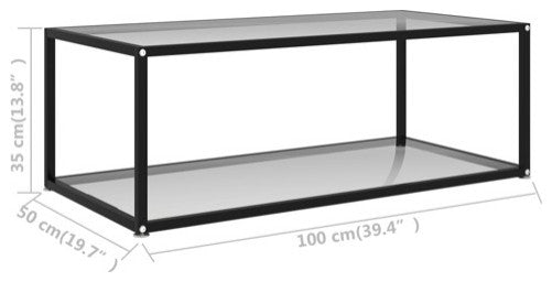 vidaXL Coffee Table End Table Living Room Sofa Table Transparent Tempered Glass