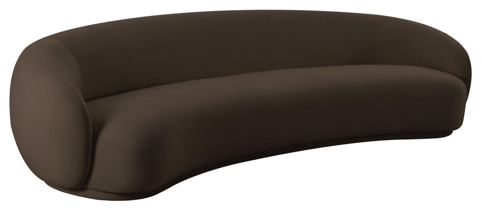 Kendall Chocolate Brown Velvet 120" Sofa Brown