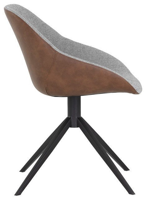 Mccoy Swivel Dining Chair, November Gray/Cinnamon Brown