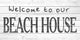 "Welcome to Our Beach" Painting Print on White Wood, 60"x30"