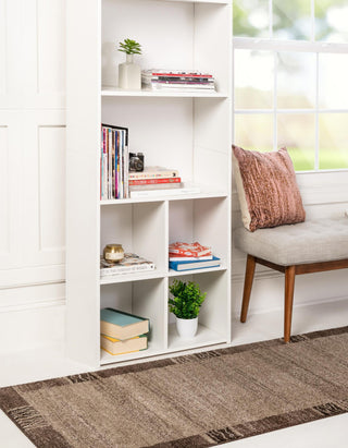 Rug Unique Loom Del Mar Light Brown Runner 2' 7 x 10' 0