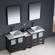 Torino 72" Espresso Modern Double Sink Bathroom Vanity, Faucet FFT9152CH