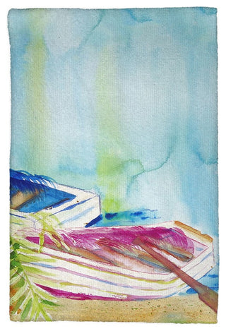 Watercolor Rowboats Kitchen Towel - Two Sets of Two (4 Total)