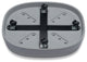 Pebble  Modern Plant Caddy with Hidden Wheels, Ash Light Gray, Large