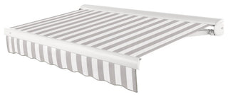 Awntech 18'x10' Full Cassette Left Motor Acrylic Retractable Awning, Gray/White
