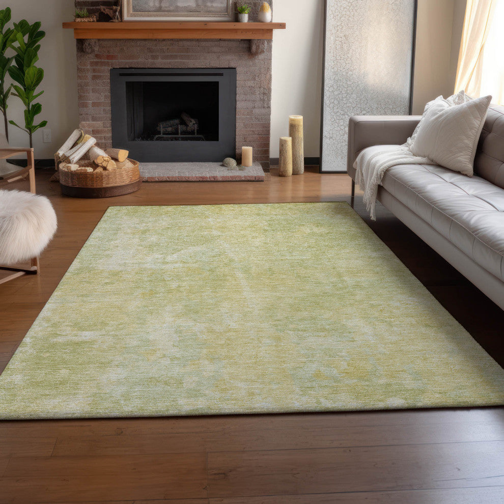 Premium Machine Washable Mayfield AMF573 Gold 10' x 14' Rug