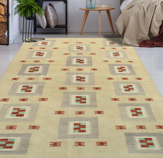Modern Flatweave Azime Beige/Gray Rug, 5'7x8'3