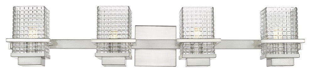 Innovations 310-4W-SN-CL 4-Light Bath Vanity Light, Satin Nickel