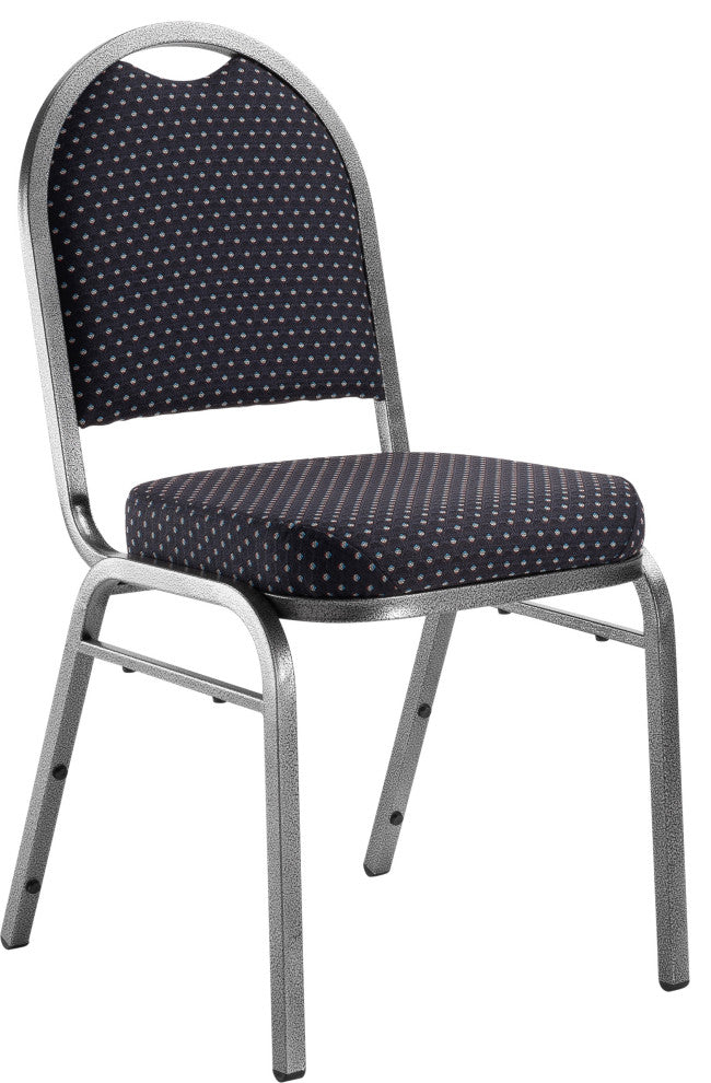 NPS 9200 Fabric Stack Chair, Diamond Navy Seat/ Silvervein Frame