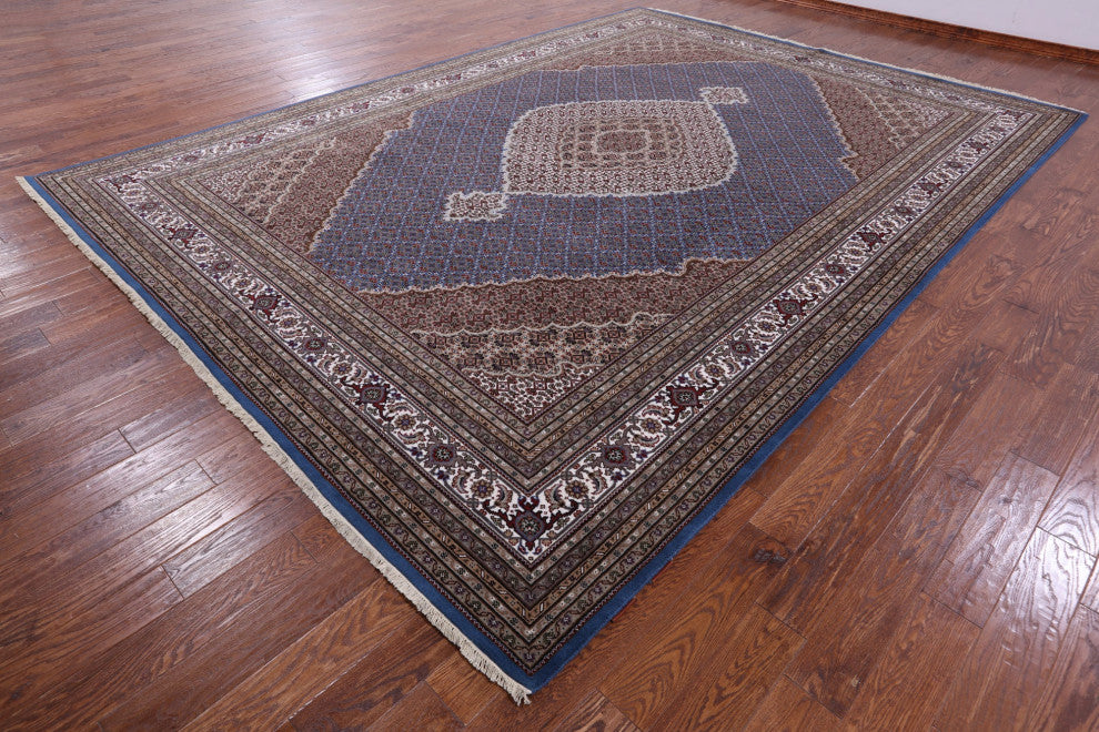 Persian Tabriz Wool & Silk Handmade Rug 10' 3" X 14' 3" - Q13008