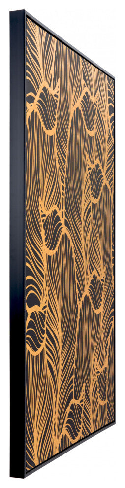 Black and Gold Modern Floral Wall Art