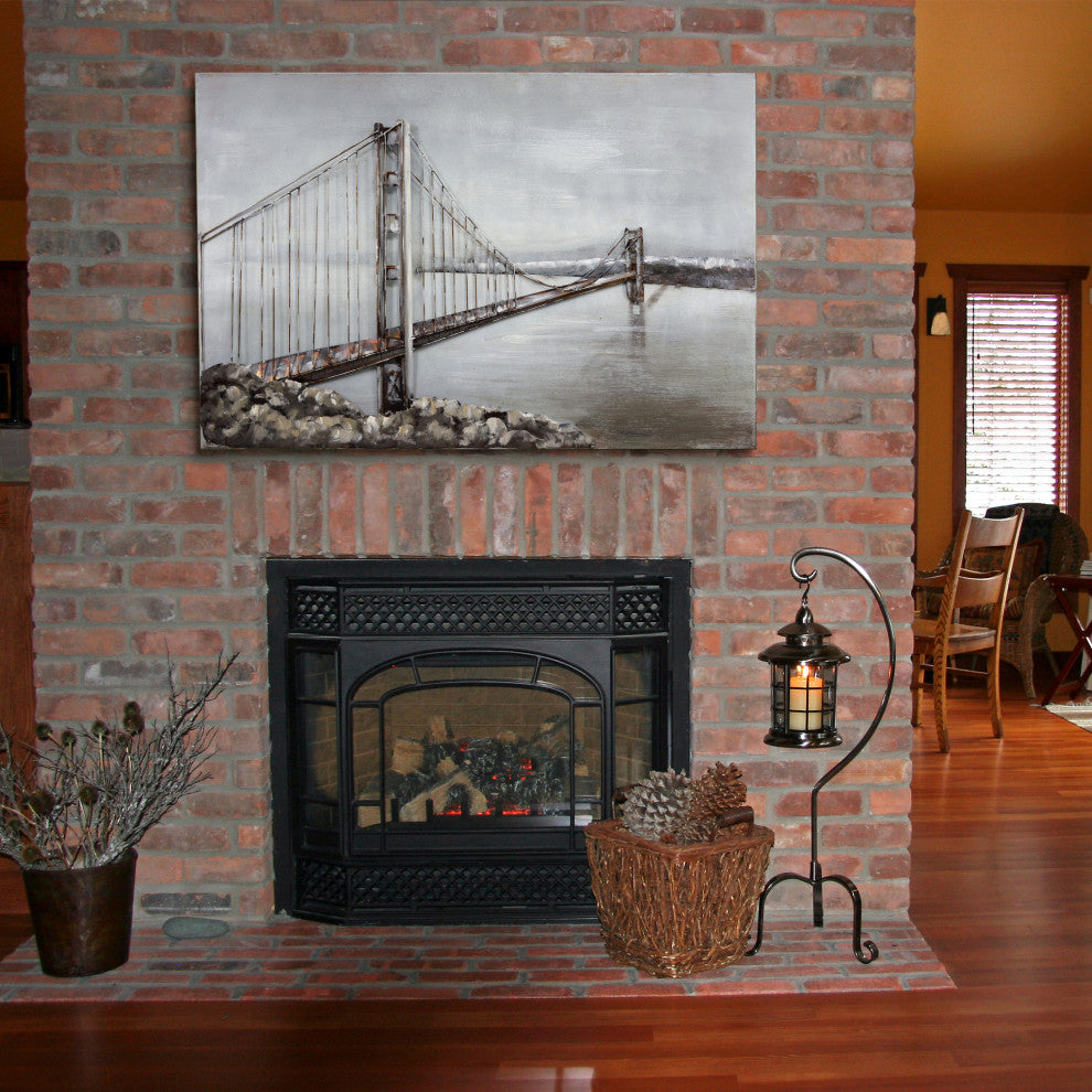 "The Golden Gate Bridge" Mixed Media Iron Hand Painted Dimensional Wall Art