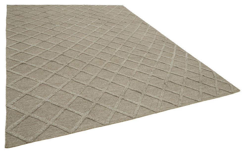 Rug N Carpet - Handwoven Modern Design 9' 0'' x 12' 0'' Wool Flatweave Kilim Rug