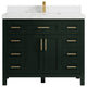 Cambridge 42" Single Sink Bath Vanity in Dark Forest Green 2" Empira Quartz