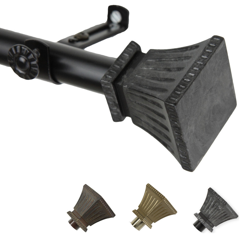 Aldo 13/16" dia. Curtain Rod, Black, 18-28"