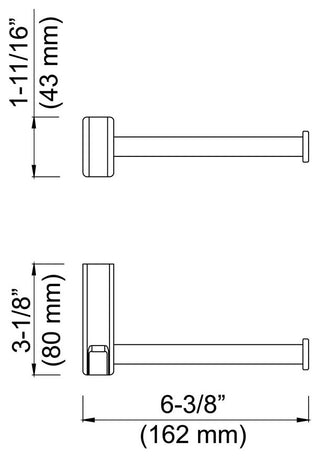 Artis Bathroom Hardware Accessory Tissue Holder With Hook, Chrome Black