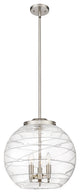 Deco Swirl Pendant, Brushed Satin Nickel, Clear Deco Swirl, Clear Deco Swirl