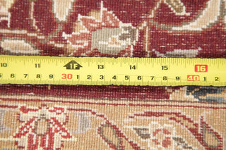 Traditional All-Over Agra Indian Hand-Knotted Oriental Area Rug, Red, 9'10"X7'9"