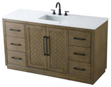 Home Living 60" Single Bathroom Vanity, Hazel Oak