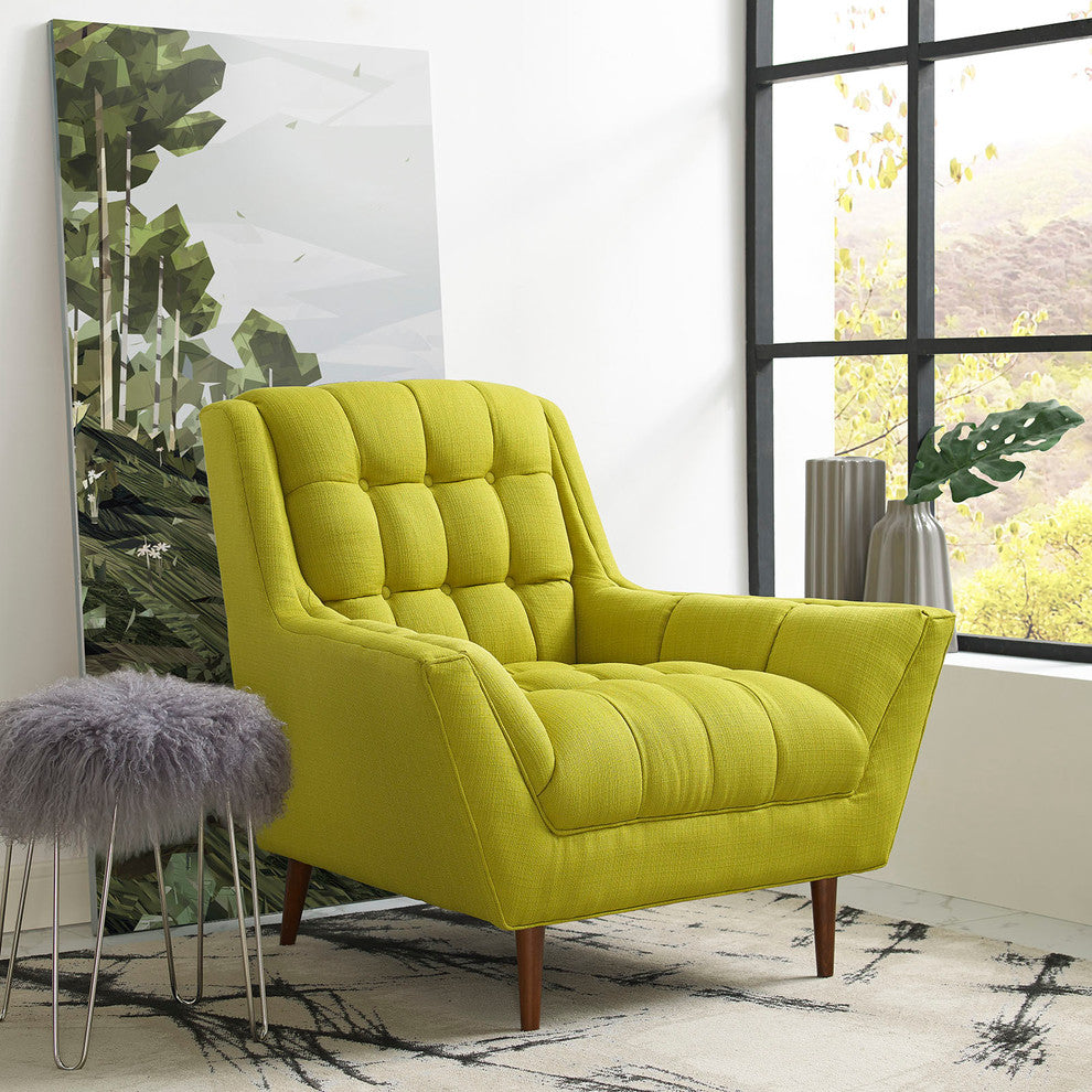 Modern Contemporary Fabric Armchair , Green, Fabric