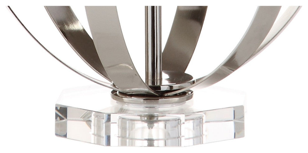 Logan 26" Metal Orb Table Lamp, Polished Nickel